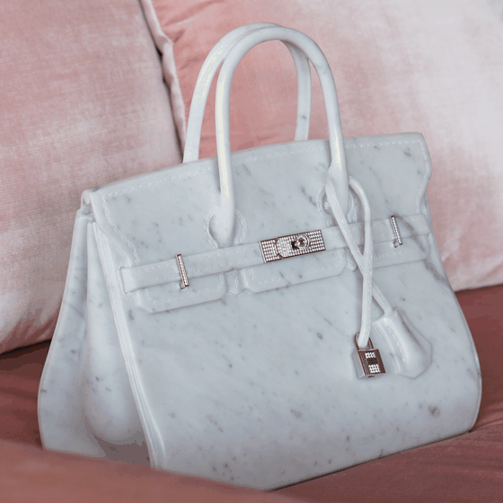 White Carrara Marble B Bag