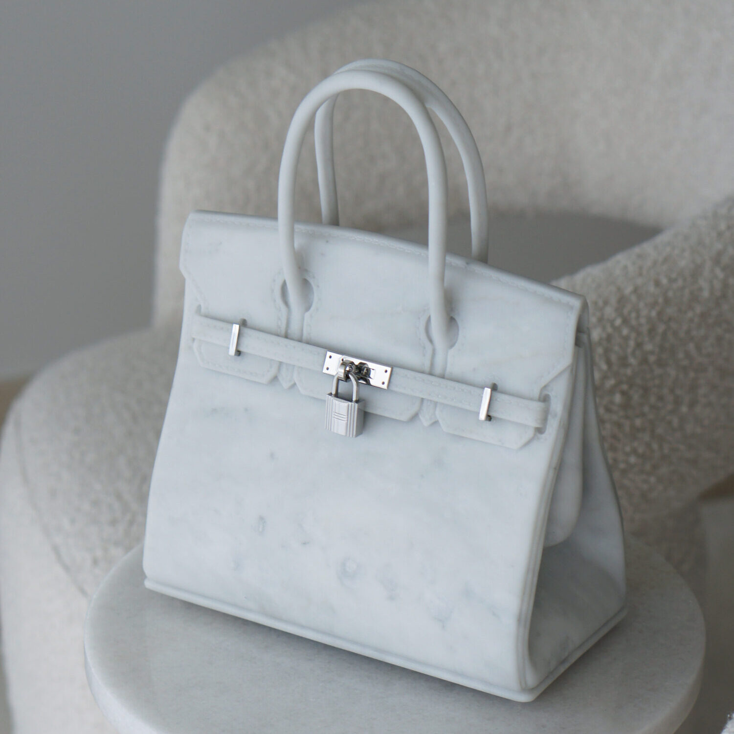 White Carrara Marble B Bag