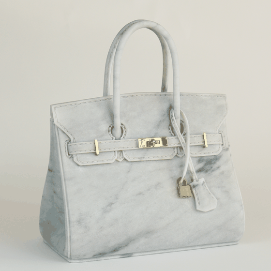 White Carrara Marble B Bag