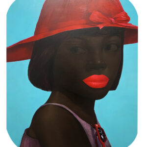 Lady and a Red Brimmed Hat