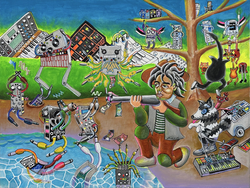 Modular synth serial hunter & his hunting dog